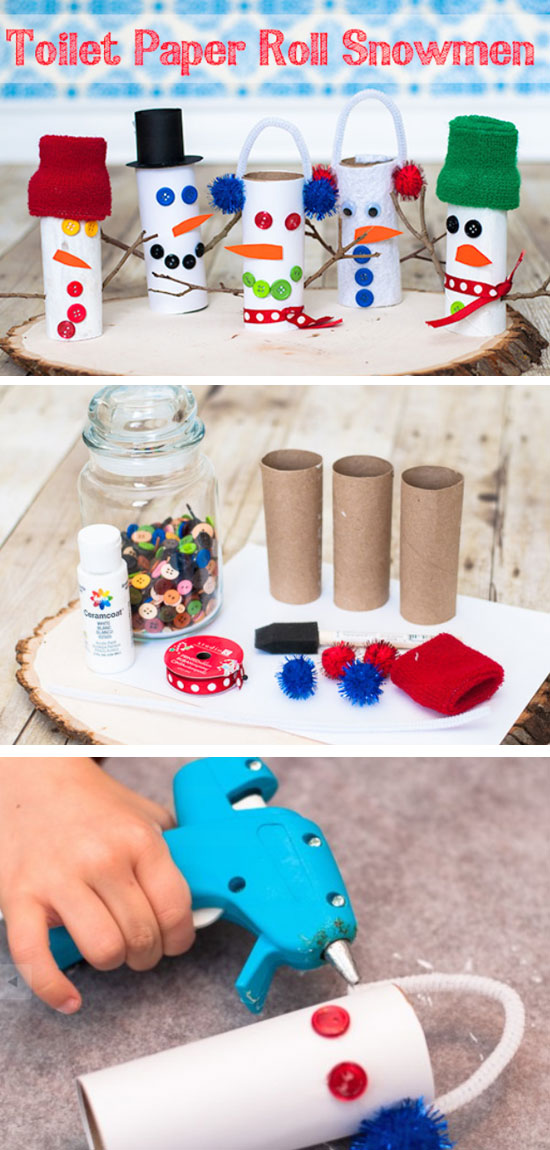 How-to Craft a Toilet Paper Roll Snowman. 