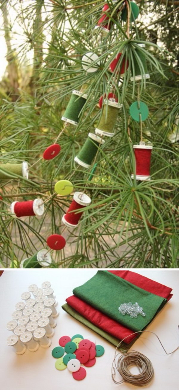 Thread Spool and Button Garland. 