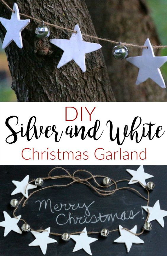 Silver & White Christmas Garland. 