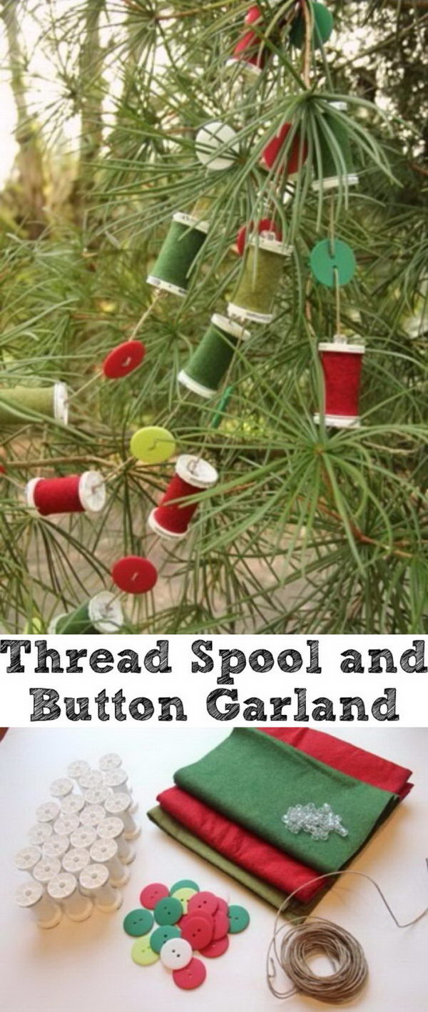 Thread Spool and Button Garland. 