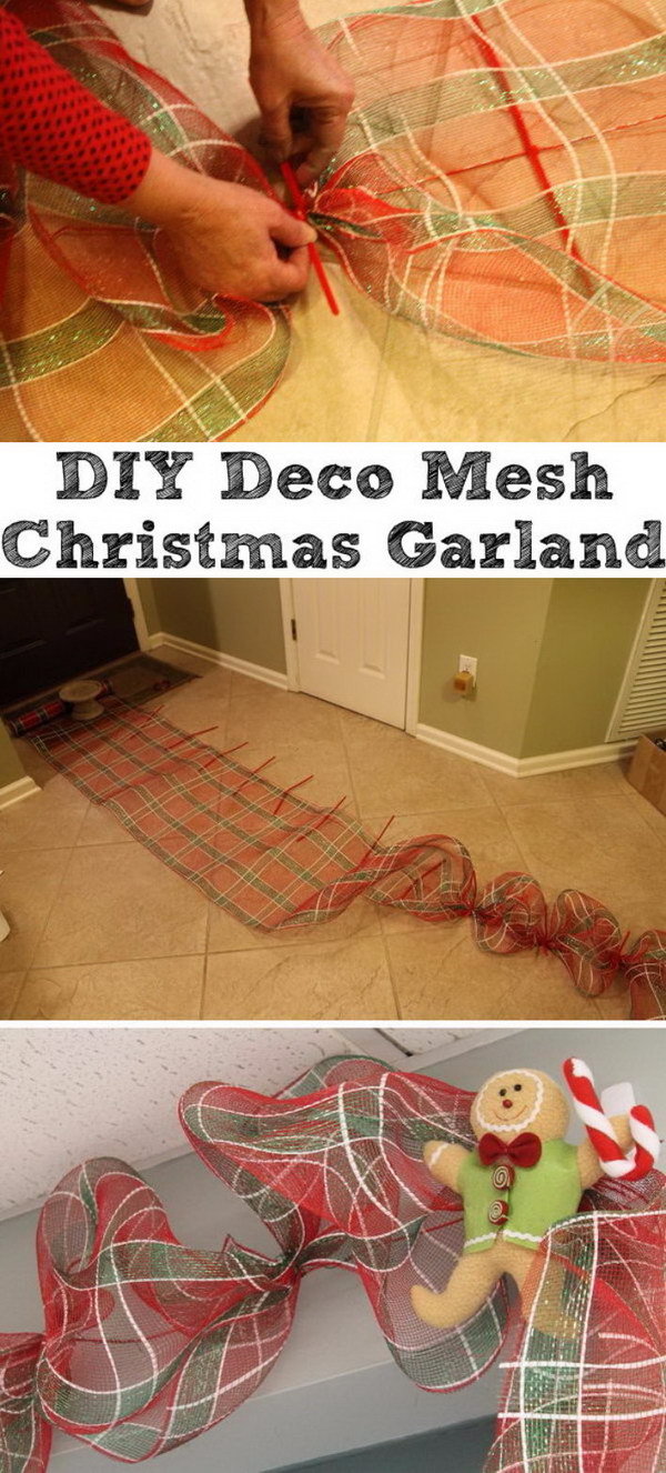 DIY Deco Mesh Garland. 