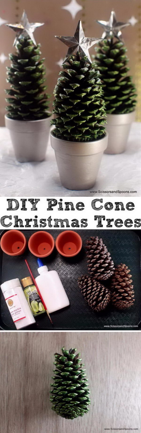 Pine Cone Christmas Trees. 