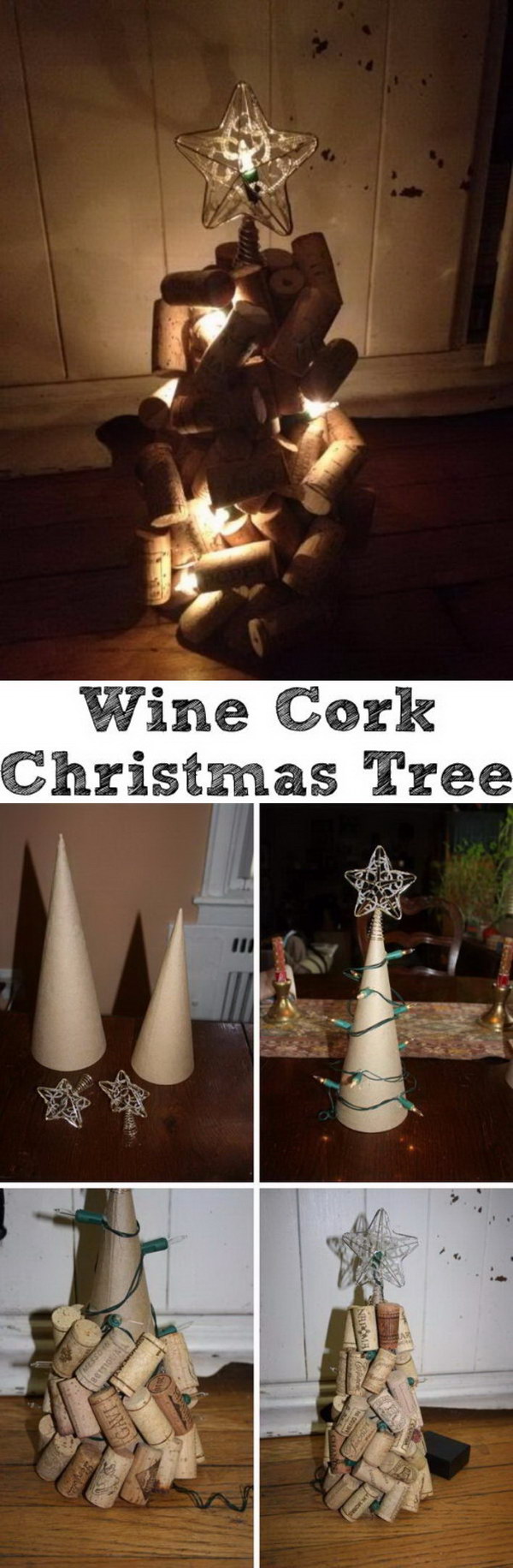 Make A Recycled Wine Cork Christmas Tree. 