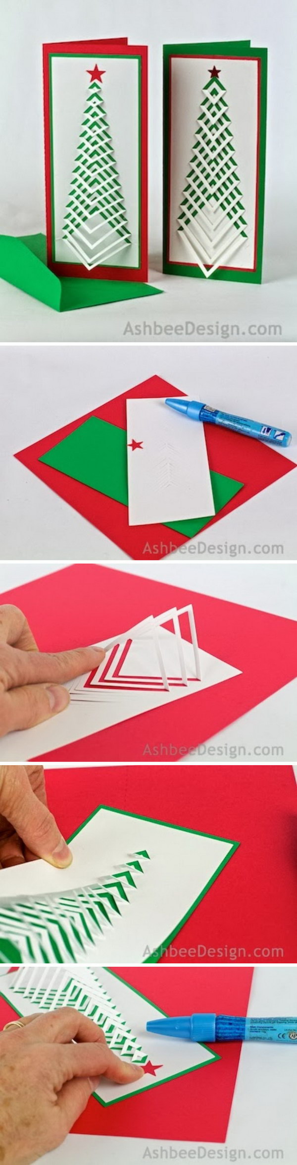 Chevron Christmas Tree Card. 