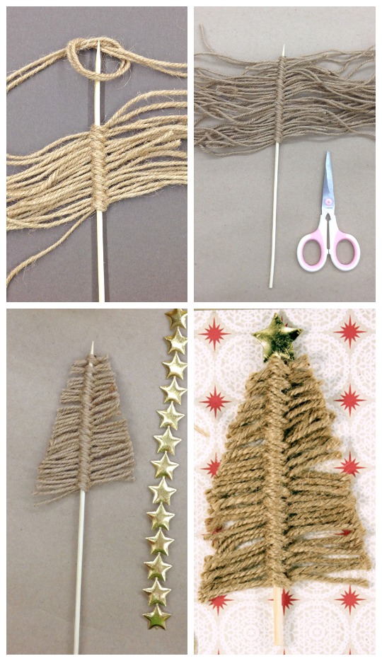 Twine Christmas Tree Card. 