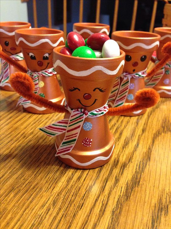 Clay Pot Gingerbread Men. 