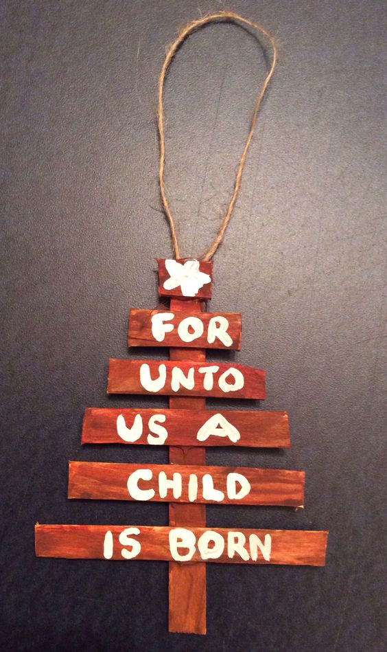 Popsicle stick Christmas Tree Ornament for Church. 