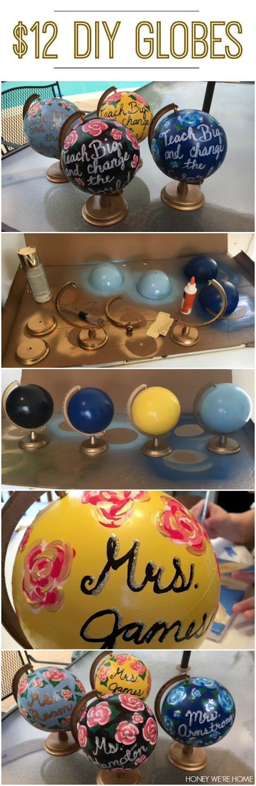 DIY Painted Mini-Globes. 