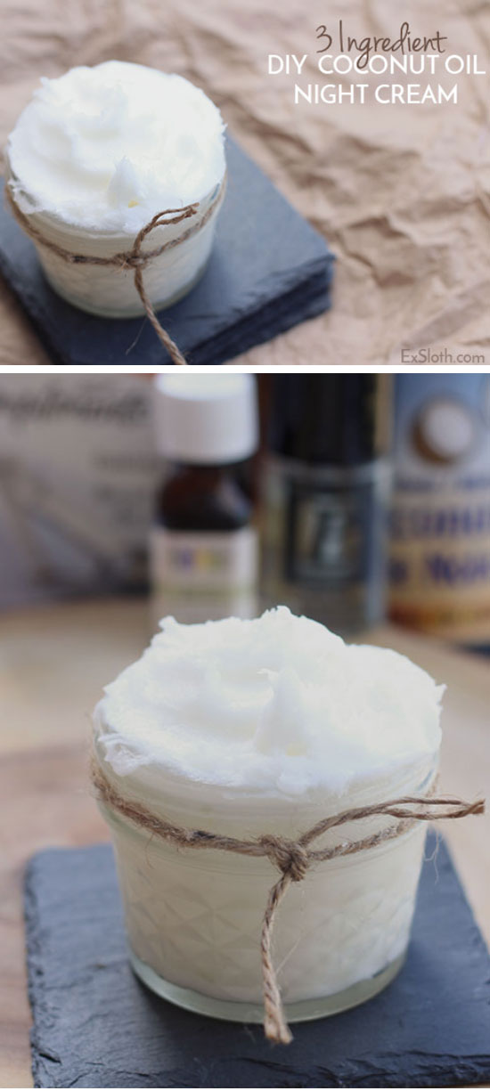 DIY Coconut Oil Night Cream. 