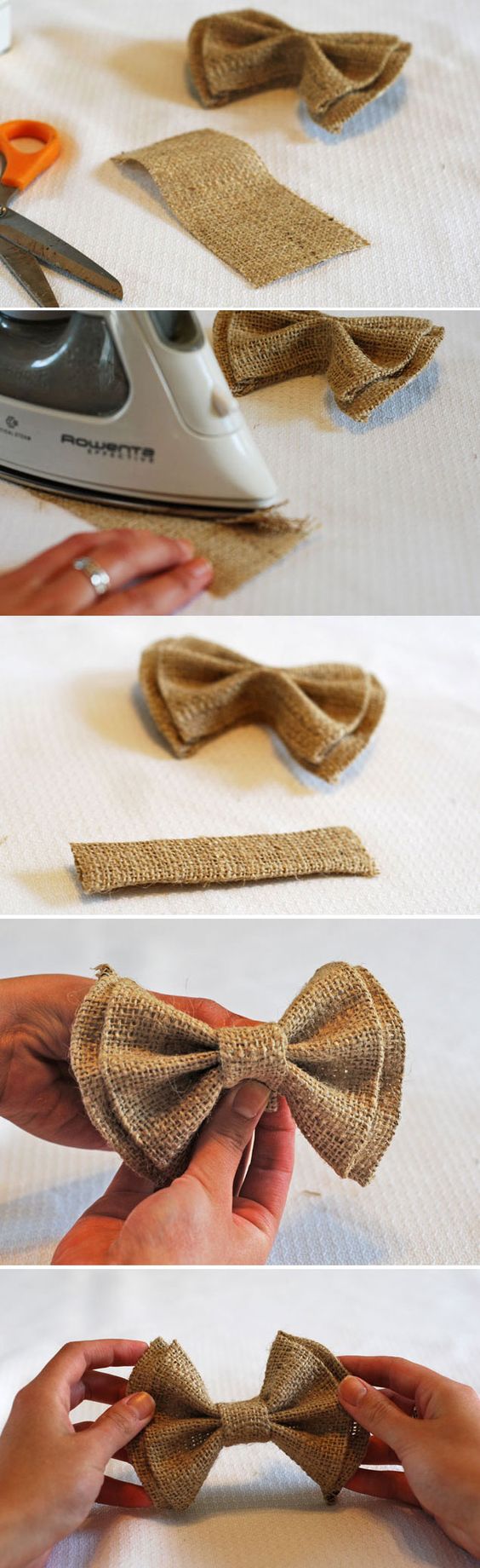 Burlap Bow Ties. 