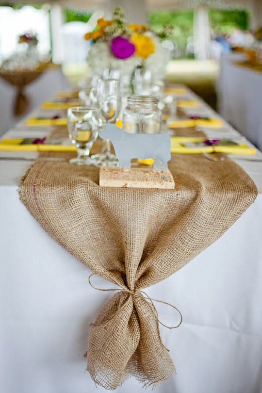 Burlap Table Runner. 