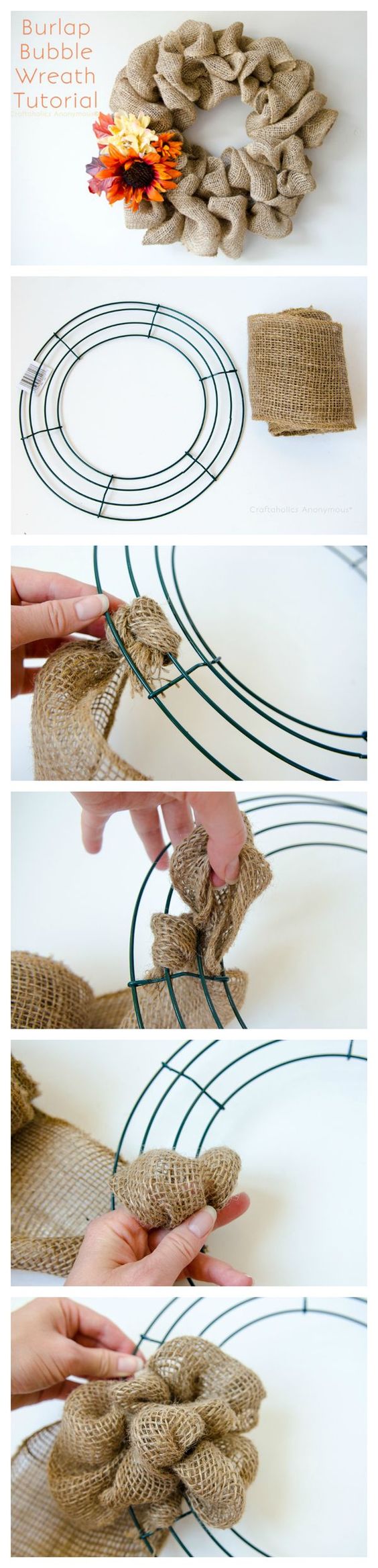 Burlap Bubble Wreath. 