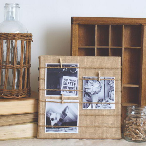 Burlap Memo Board. 