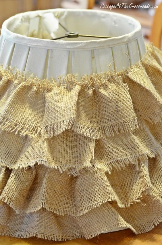 DIY Ruffled Burlap Shade. 