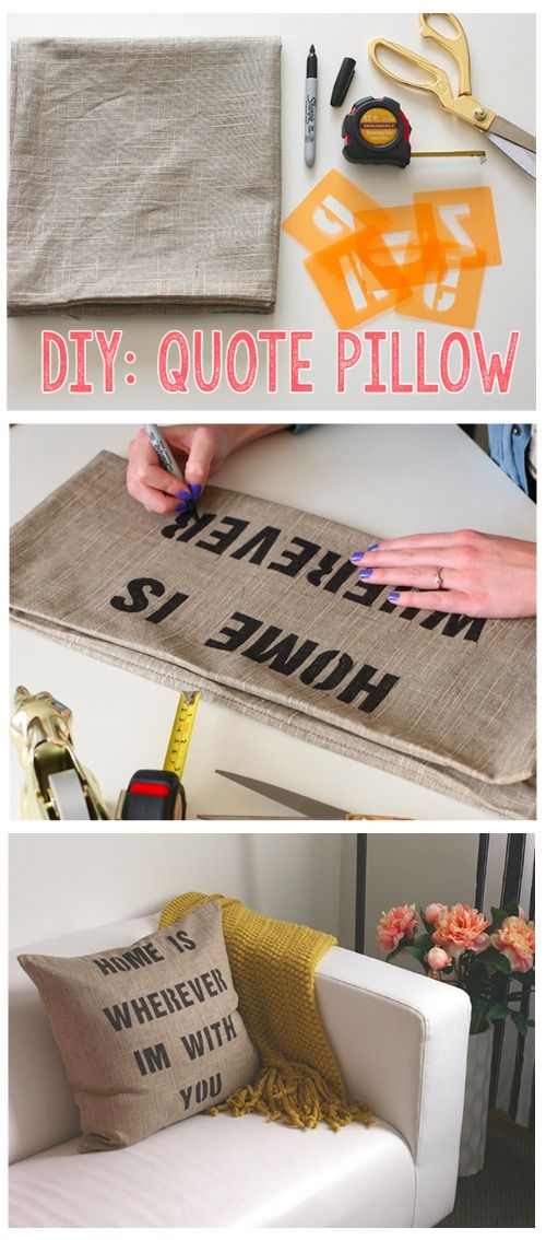 Burlap Quote Pillows. 