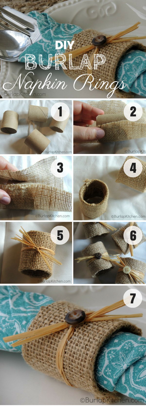 Burlap Napkin Rings. 