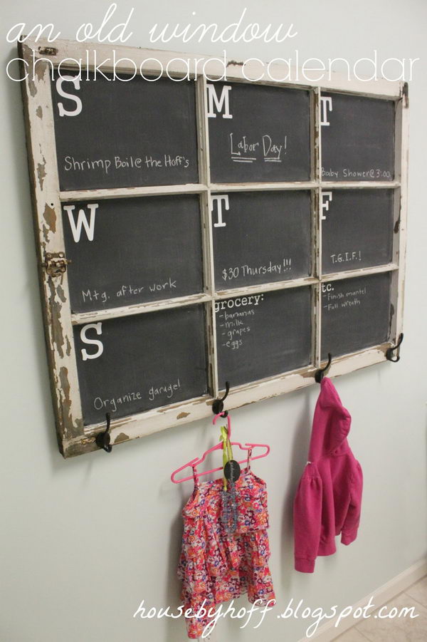 Chalkboard Window Calendar. 