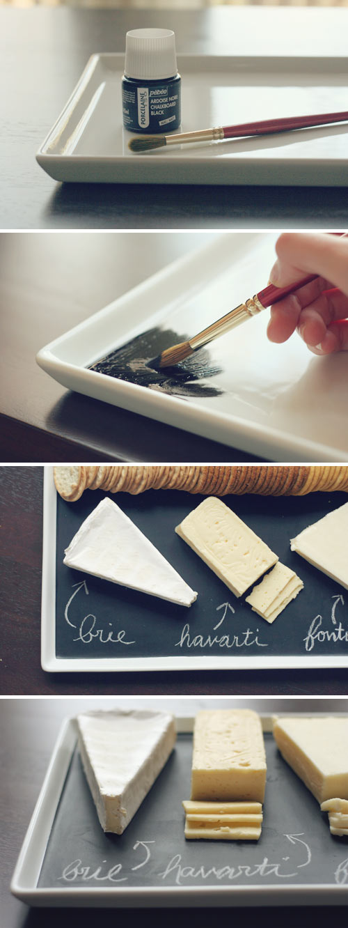 DIY Chalkboard Serving Platter. 