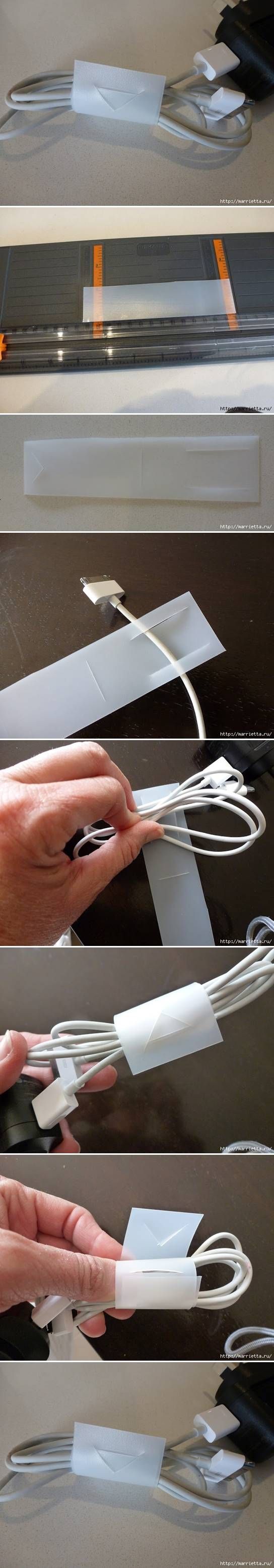 DIY Plastic Cord Organizer. 