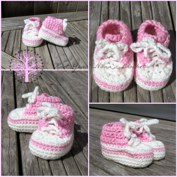 Crochet Converse Newborn High Tops. 