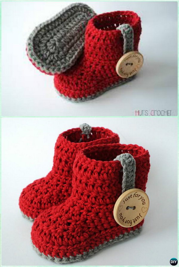 Crochet Hut'S Amore Baby Booties. 