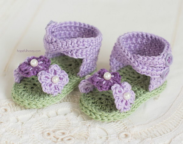 English Violet Baby Sandals. 