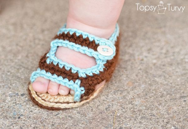 Crochet Baby Summer Sandals. 