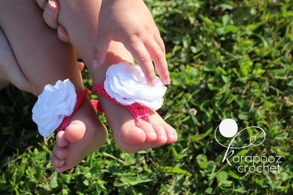 Baby Barefoot Crochet Sandals. 