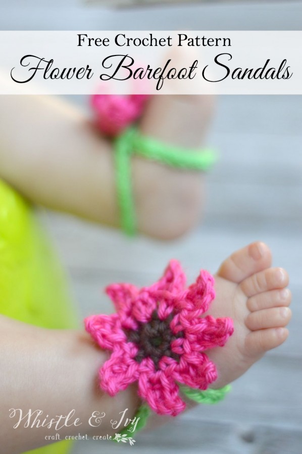 Summer Flower Baby Barefoot Sandals. 