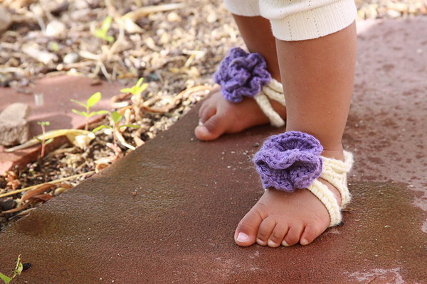 Baby Barefoot Strappy Sandals. 