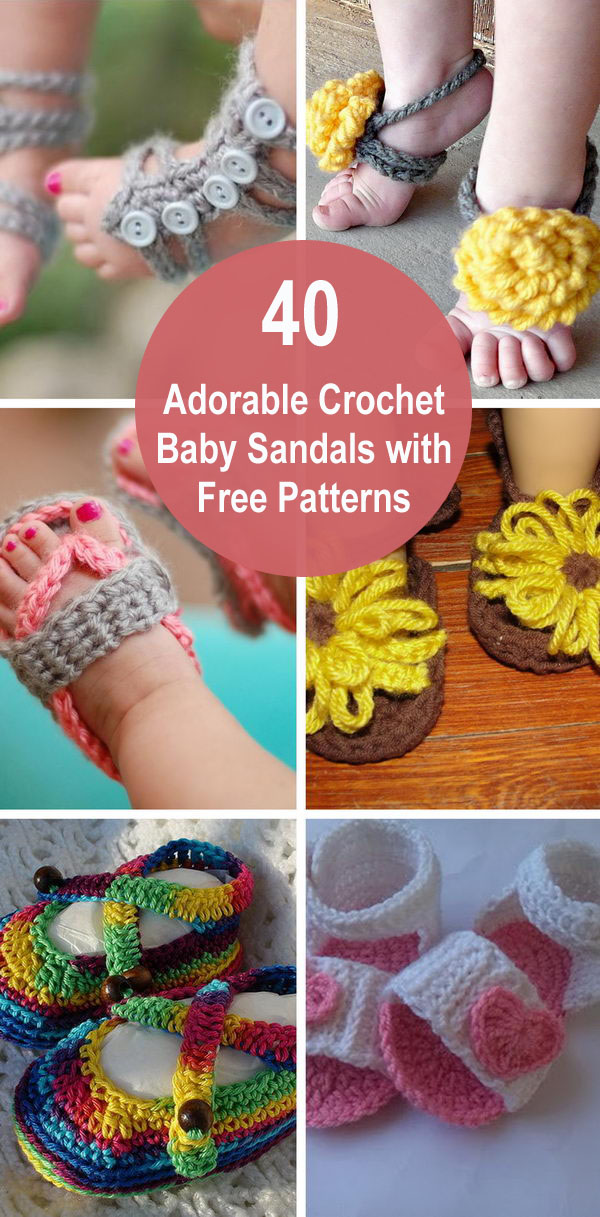 40+ Adorable Crochet Baby Sandals With Free Patterns. 