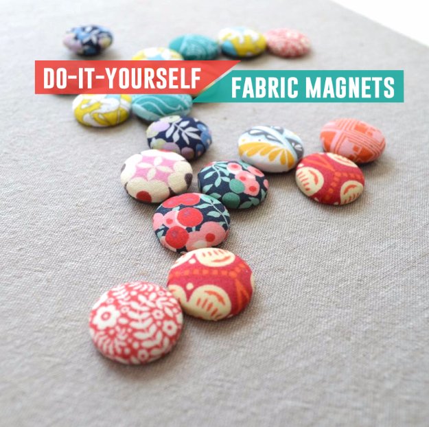 DIY Fabric Scrap Magnet. 