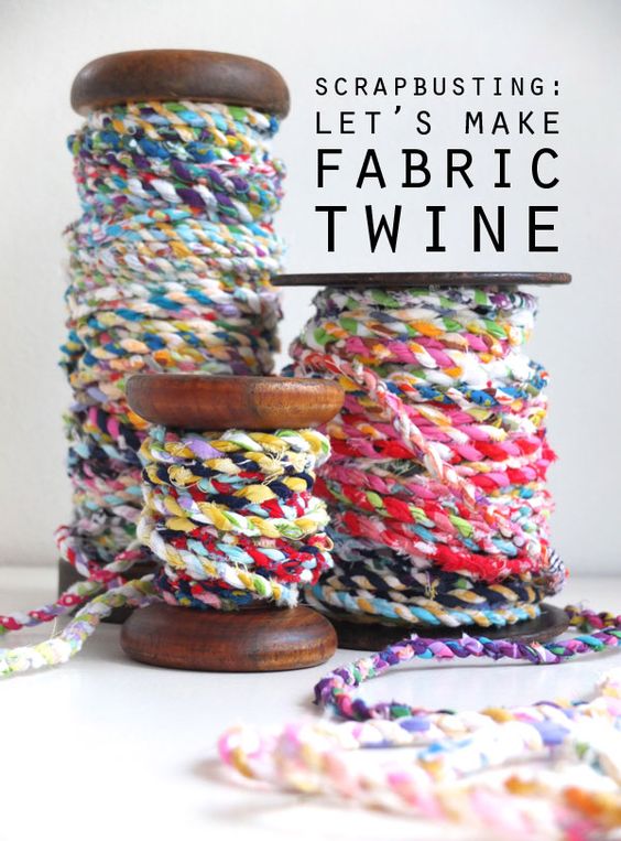 Handmade Scrap Fabric Twine. 