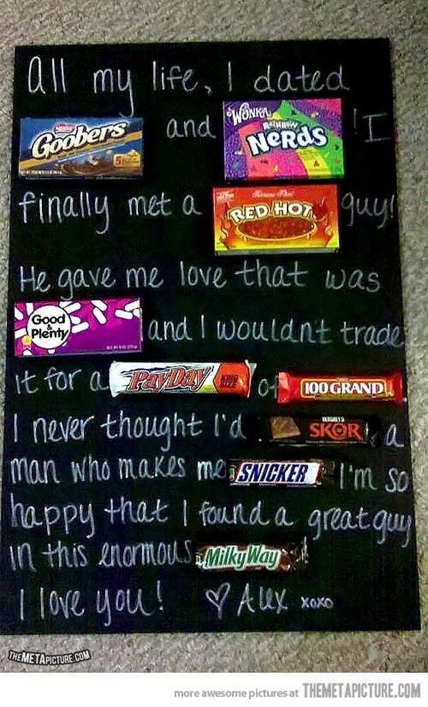 Valentines Candy Bar Poster for Him. 