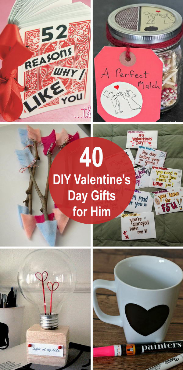 40 DIY Valentine's Day Gifts for Him. 