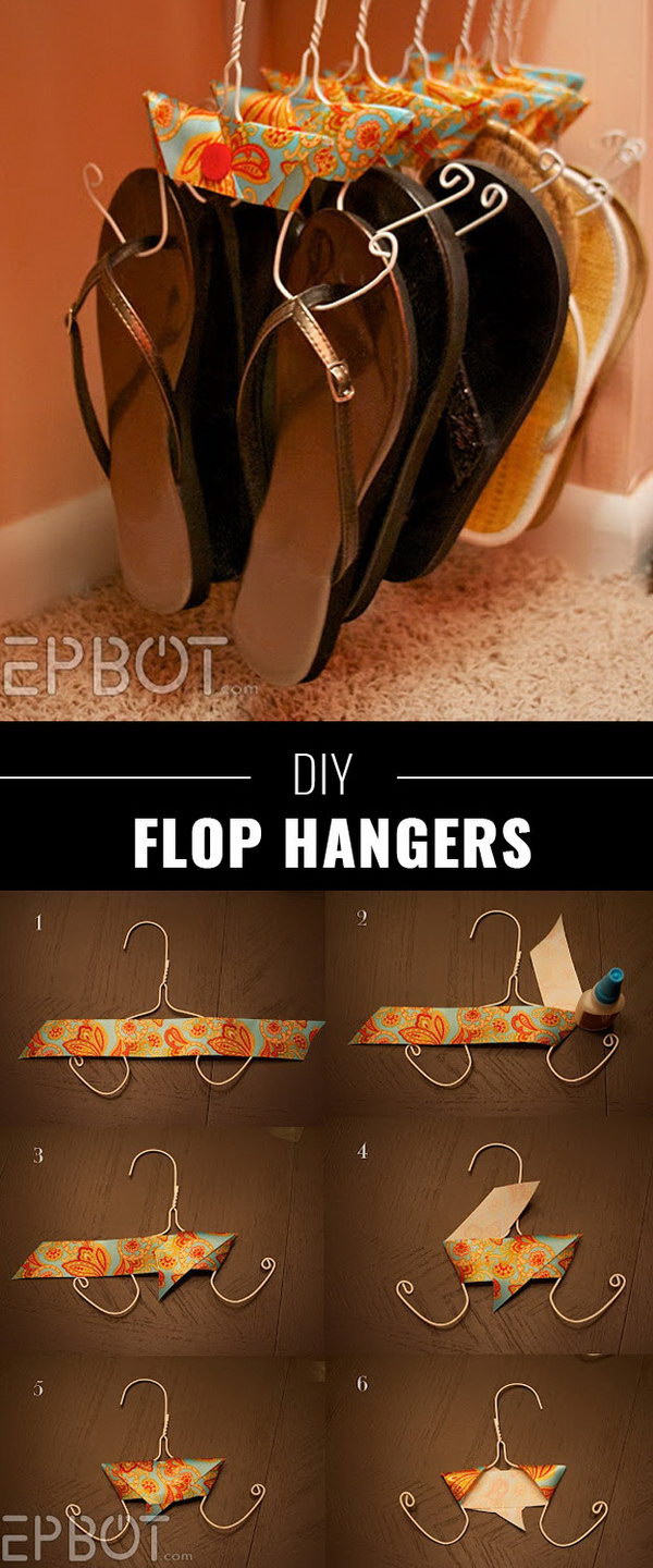 Wire Coat Hangers Made with Flip Flops Hangers. 