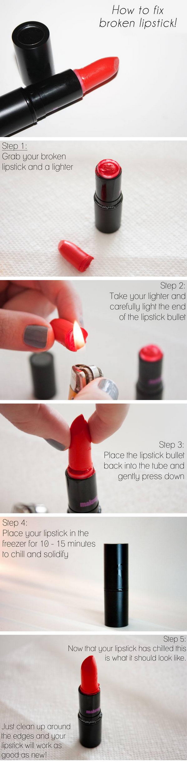 Fix a Broken Lipstick in an Easy Way. 