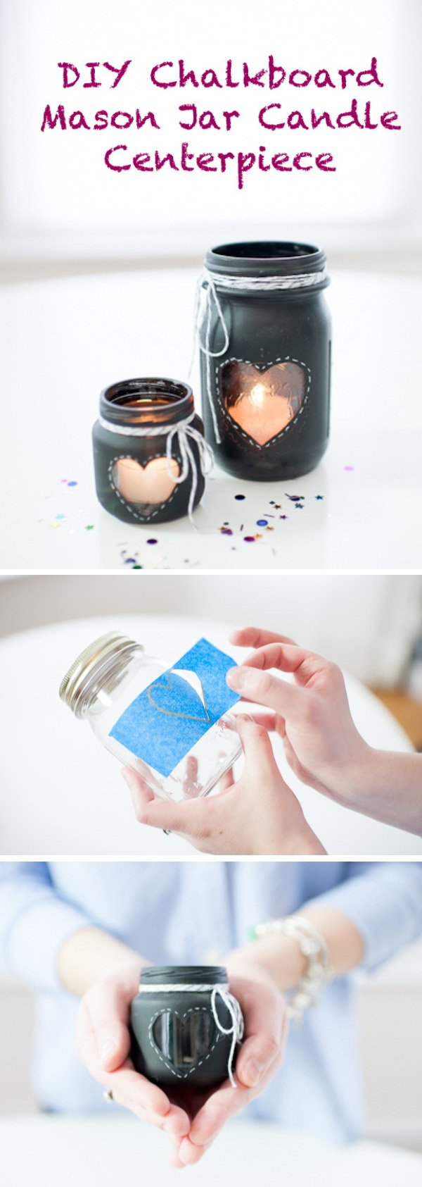 DIY Chalkboard Mason Jar Candle. 