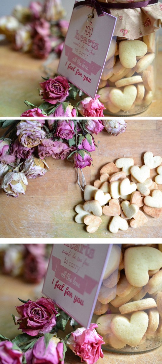 Homemade Heart Cookies in a Jar. 