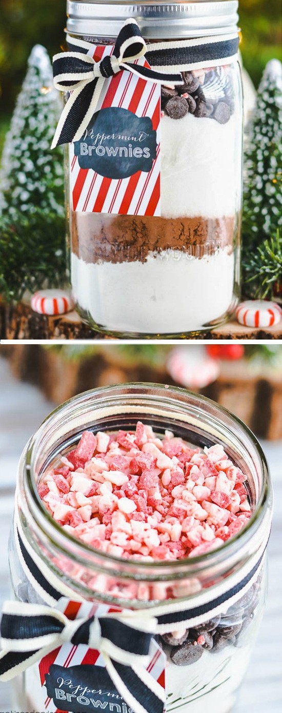 Peppermint Brownies Mason Jar Gift. 