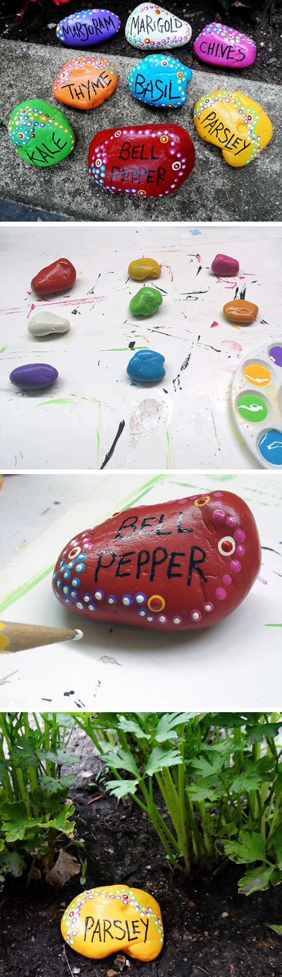 Painted Rock Garden Markers. 