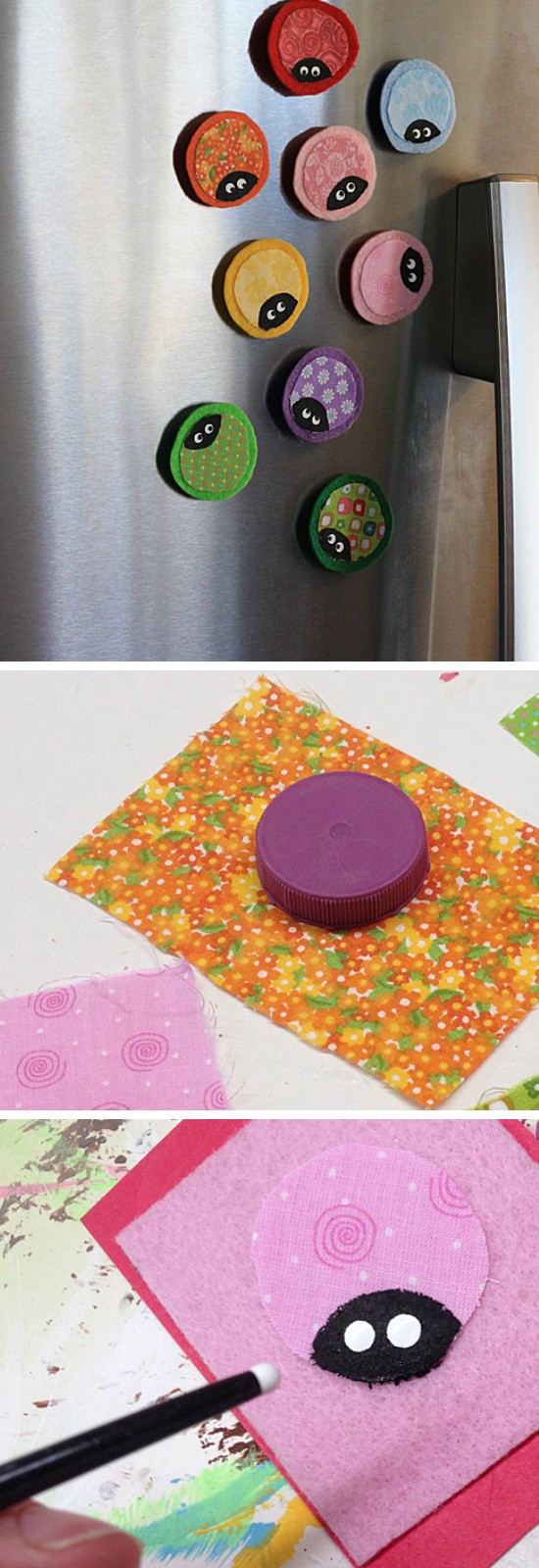 Ladybug Fridge Magnets. 