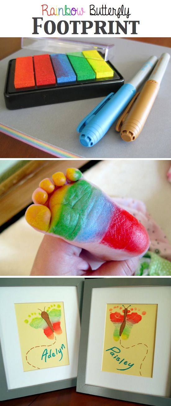 Rainbow Butterfly Footprints. 