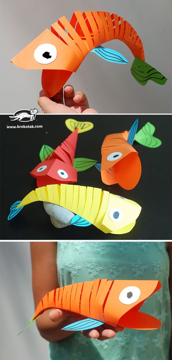 Amazing Paper Fish Crafts Which Move and are Flexible. 