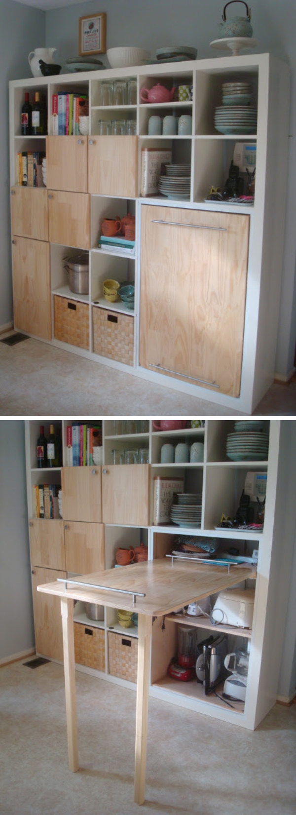 Pull-out Counter Top for Kitchen Storage. 