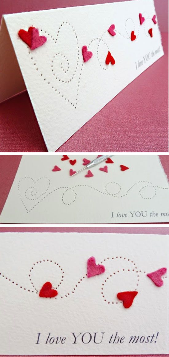 Paper Pierced Valentine's Card. 