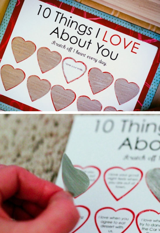 DIY Scratch-off Valentine Card. 