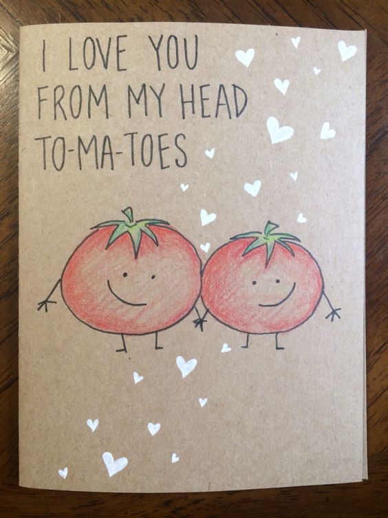 I Love You From My Head To-Ma-Toes Card. 