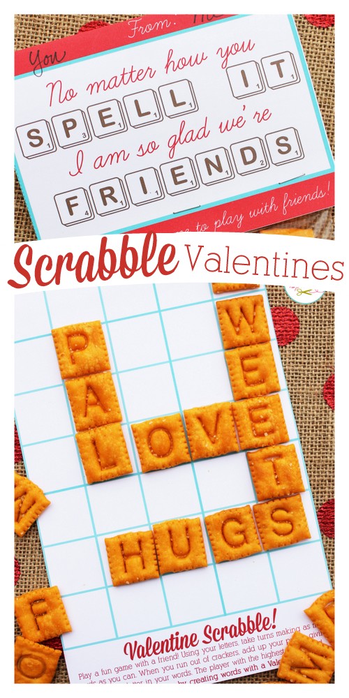 Edible Valentine's Day Scrabble Game Board. 