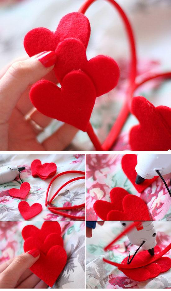 DIY Felt Heart Headband. 